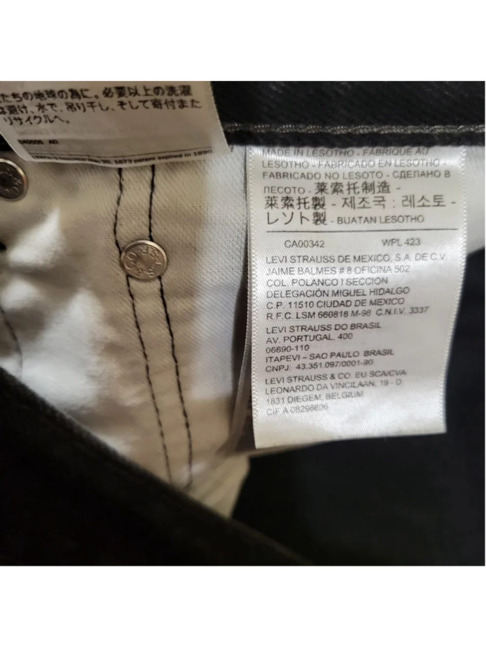 Levi's 505 Relaxed Fit Black 100% Cotton Straight Jeans Size 40/32 Men's Pre-own